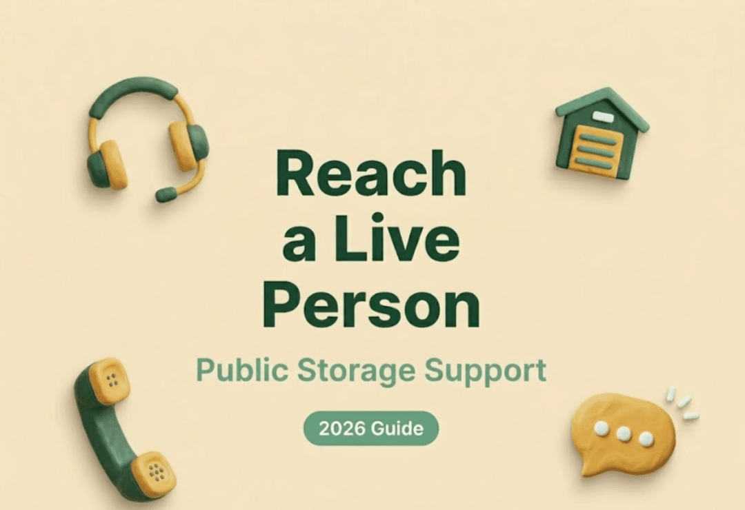 2026 guide banner for reaching a public storage customer service live person to resolve issues.