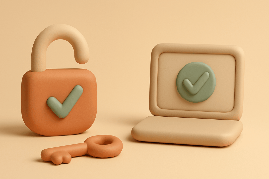 Clay illustration of unlocked padlock with key