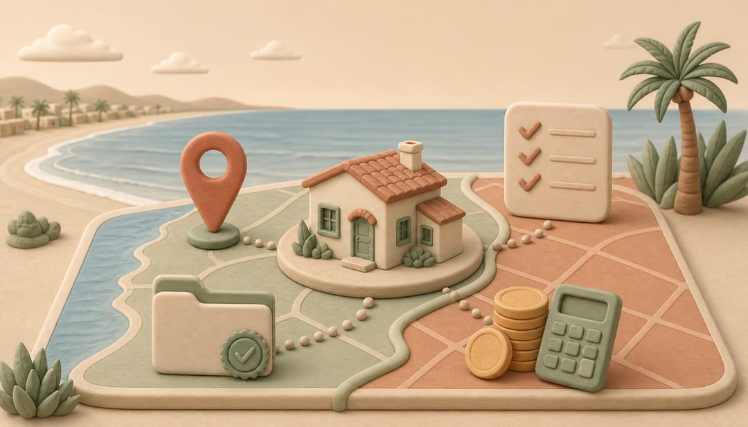 Clay illustration of a Hermosa Beach rental address on a coastal and commercial zoning map with registration, license and tax symbols