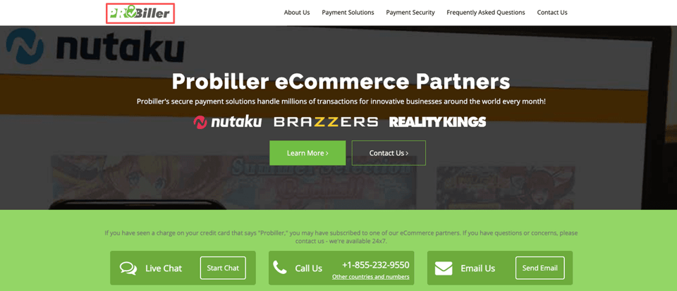 Discover what is probiller by looking at their official eCommerce partners page, featuring brands like Nutaku and Brazzers.