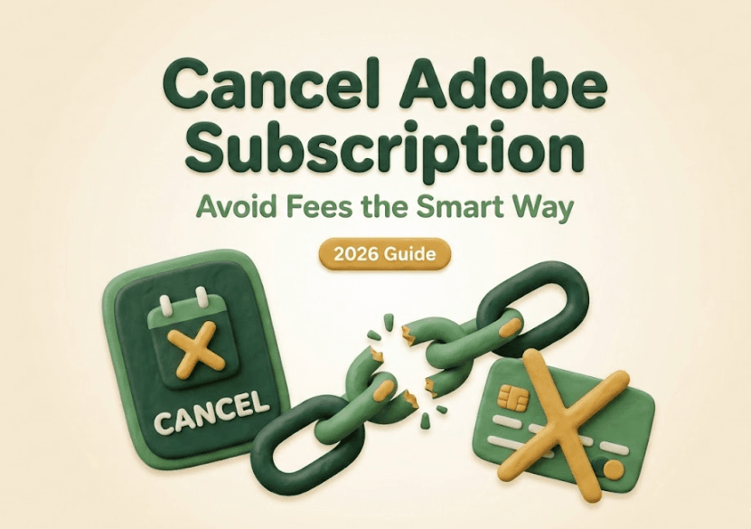 Step-by-step 2026 guide on how to cancel Adobe subscription easily and avoid early termination fees with broken chain illustration