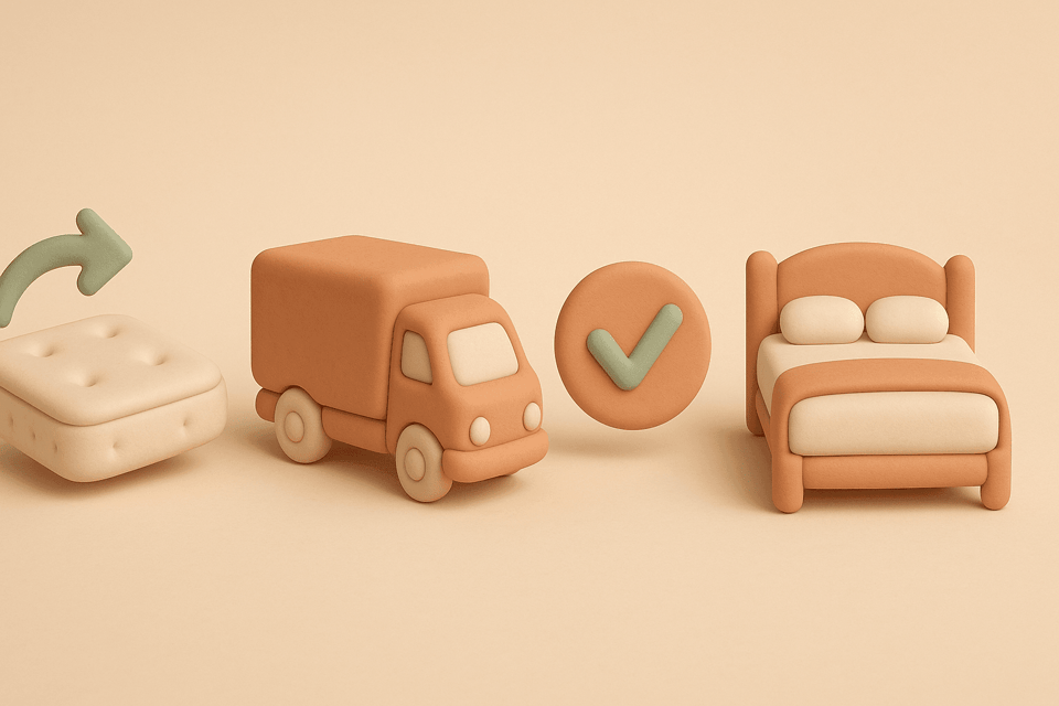 Online mattress refund illustration