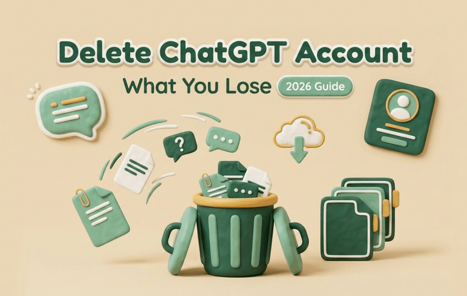 Learn what you lose before figuring out how to delete chatgpt account with this visual 2026 guide on data deletion.
