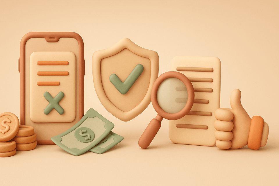Clay art illustration of a phone bill with dispute resolution symbols