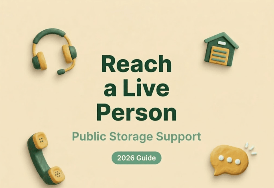 2026 guide banner for reaching a public storage customer service live person to resolve issues.