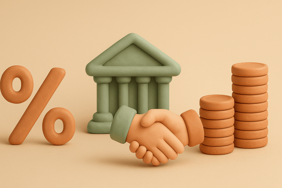 Clay percentage symbol shrinking with bank building