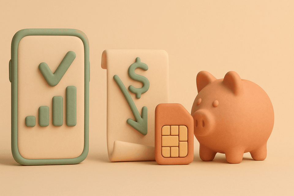 Clay smartphone with shrinking bill and piggy bank