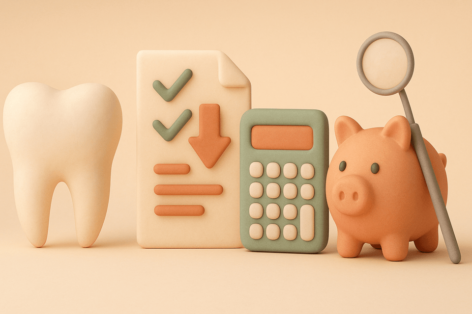Clay tooth with shrinking bill and piggy bank