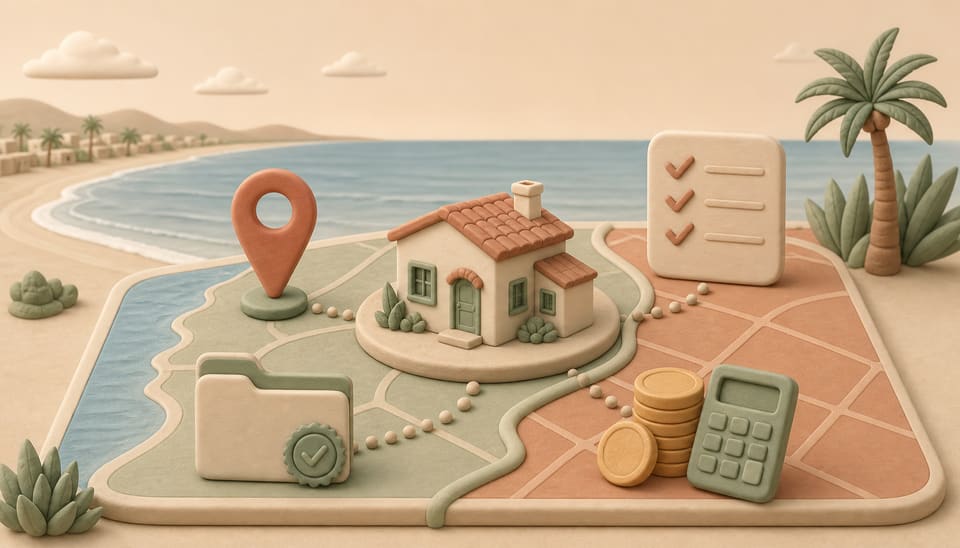 Clay illustration of a Hermosa Beach rental address on a coastal and commercial zoning map with registration, license and tax symbols