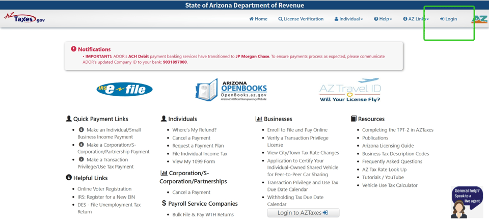 Scottsdale official application portal screenshot for workflow step 1