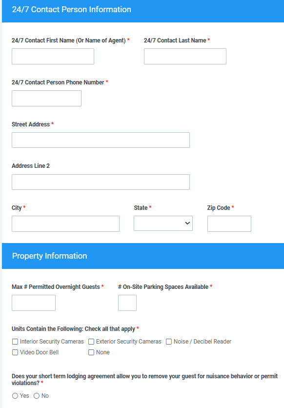 Newport Beach official application portal screenshot for workflow step 3