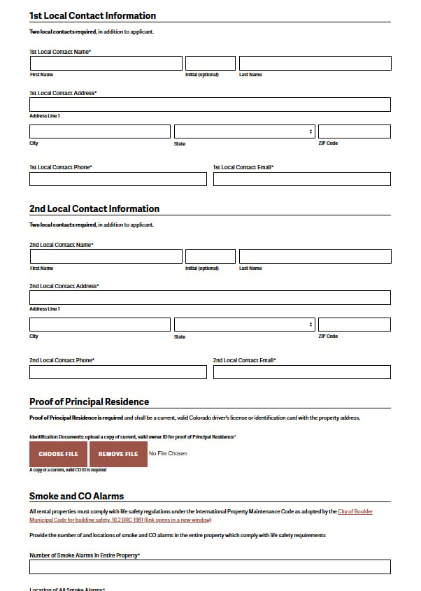 Boulder official application portal screenshot for workflow step 3