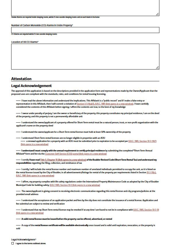 Boulder official application portal screenshot for workflow step 3