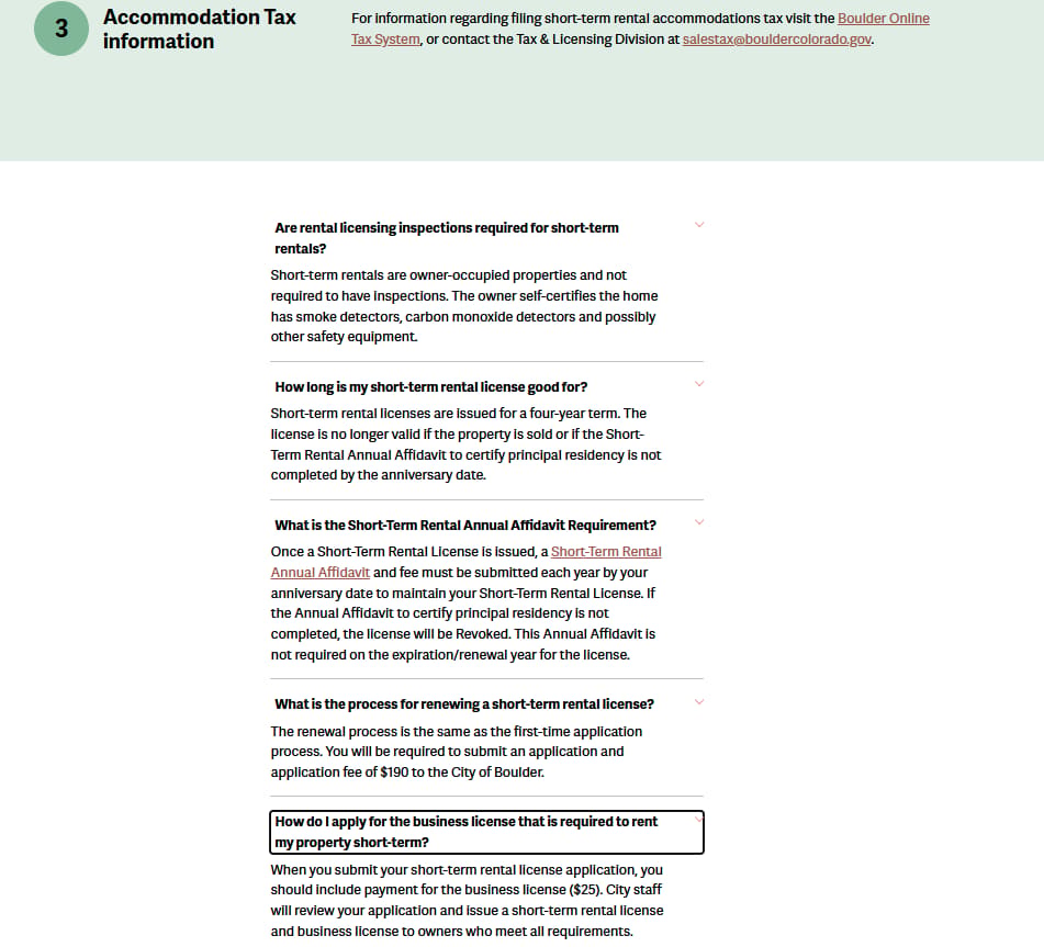 Boulder official application portal screenshot for workflow step 5