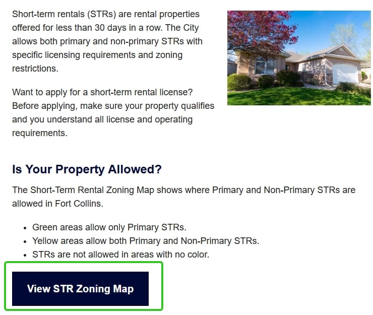 Fort Collins official application portal screenshot for workflow step 1