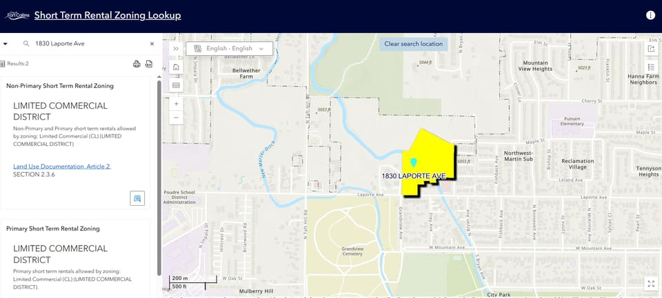 Fort Collins official application portal screenshot for workflow step 1