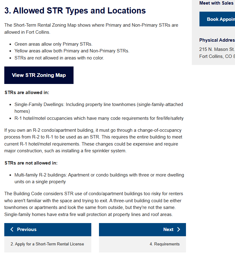 Fort Collins official application portal screenshot for workflow step 2