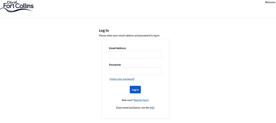 Fort Collins official application portal screenshot for workflow step 3