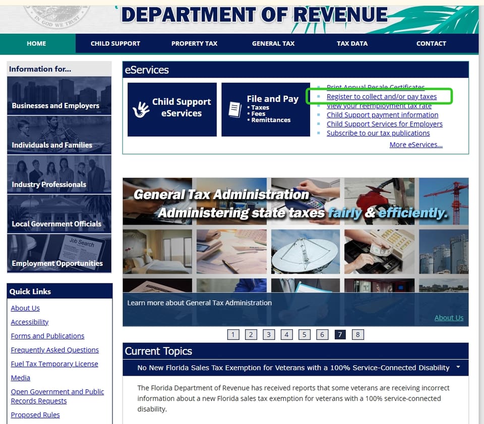 Destin official application portal screenshot for workflow step 2