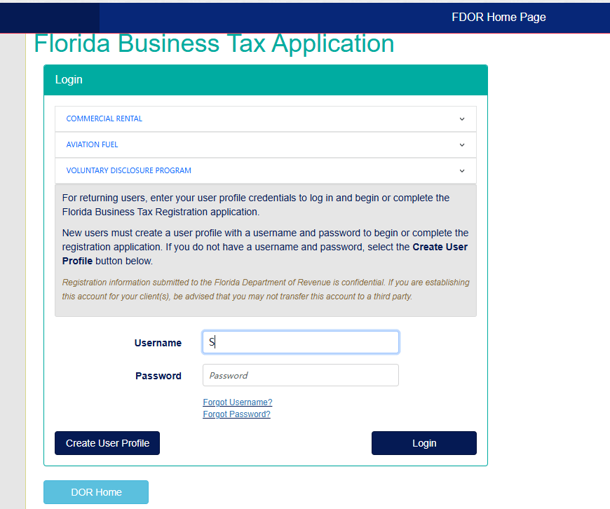 Destin official application portal screenshot for workflow step 2