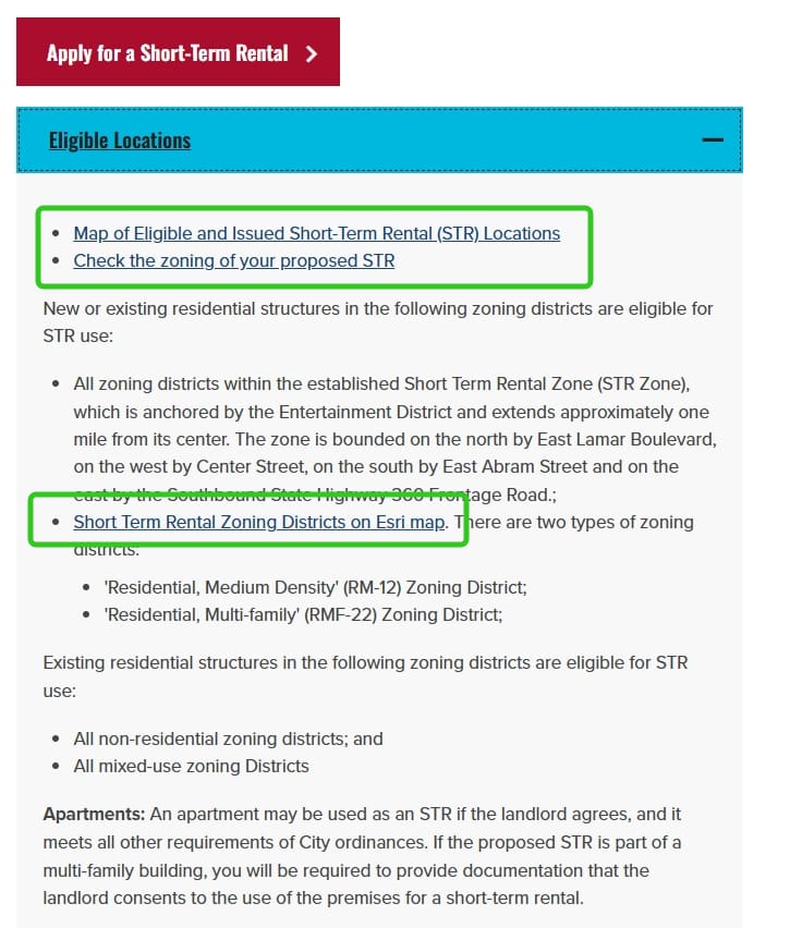 Arlington official application portal screenshot for workflow step 1