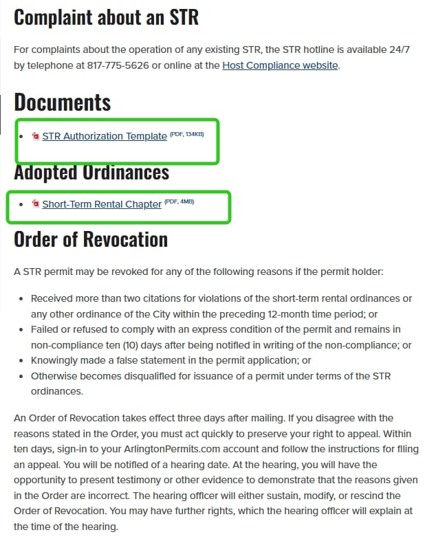 Arlington official application portal screenshot for workflow step 2