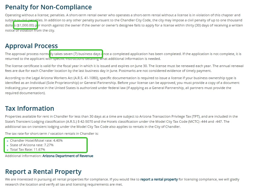 Chandler official application portal screenshot for workflow step 1