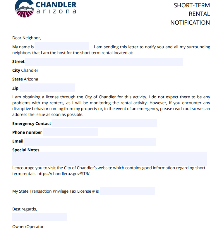 Chandler official application portal screenshot for workflow step 3