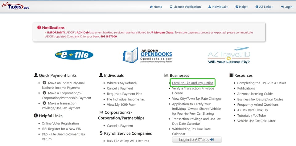 Gilbert official application portal screenshot for workflow step 1
