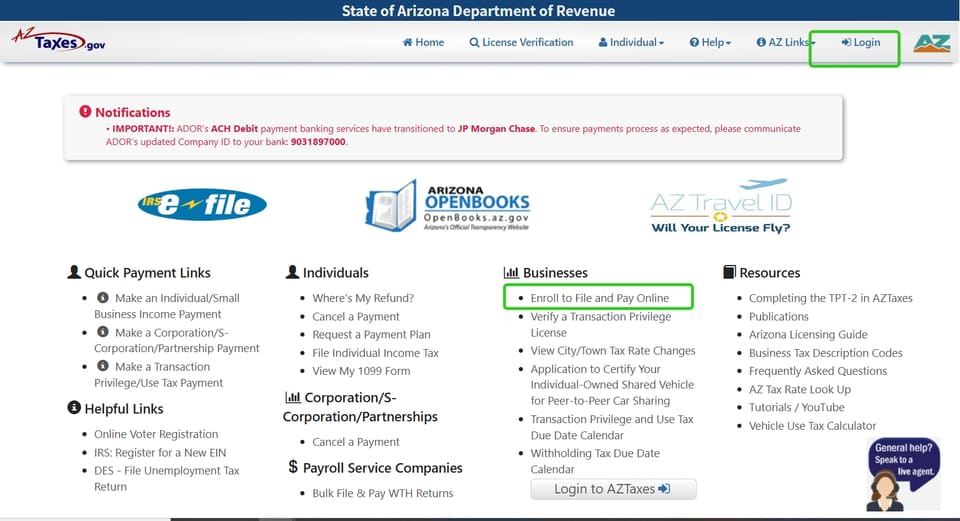 Glendale official application portal screenshot for workflow step 2