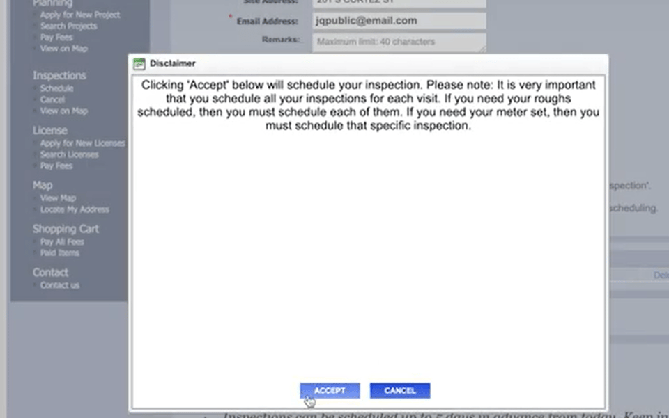 Prescott official application portal screenshot for workflow step 5