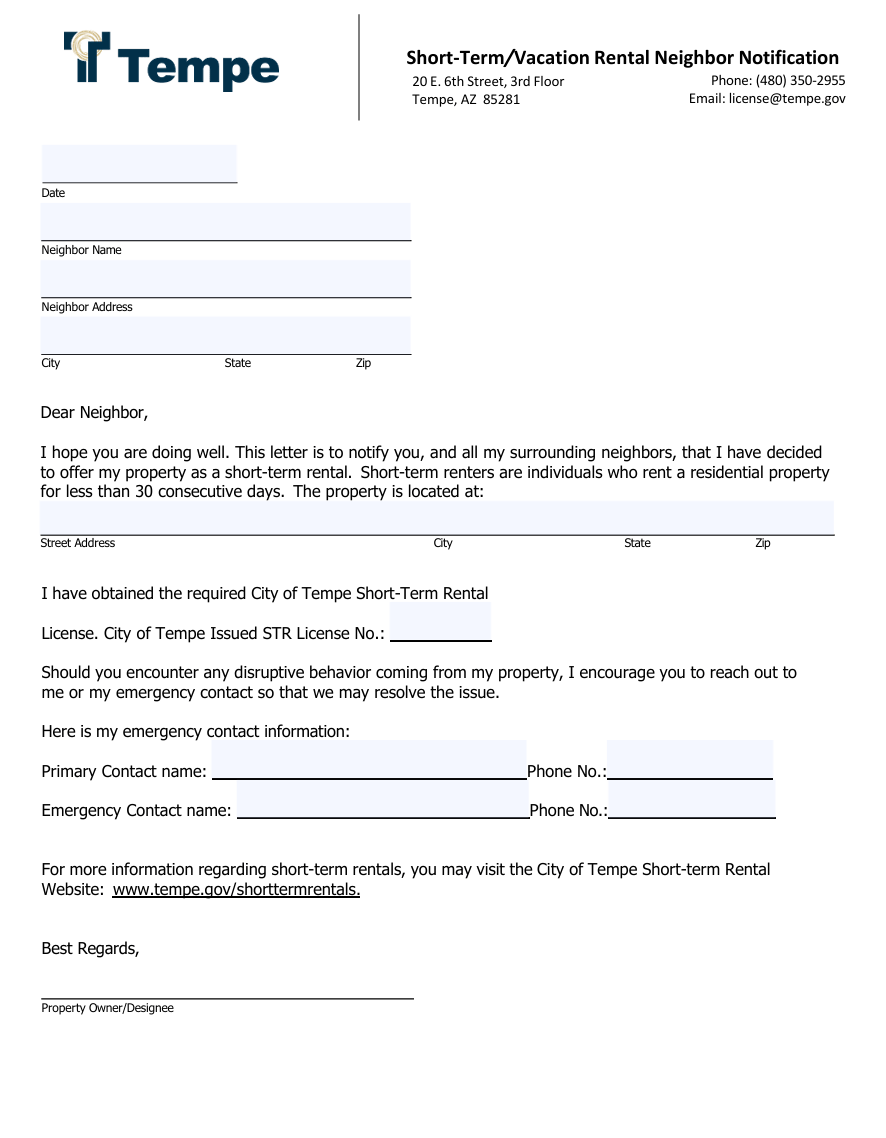 Tempe official application portal screenshot for workflow step 5