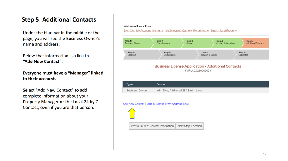 Steamboat Springs official application portal screenshot for workflow step 3