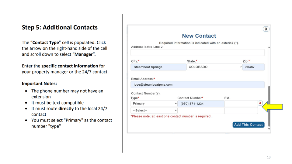 Steamboat Springs official application portal screenshot for workflow step 3