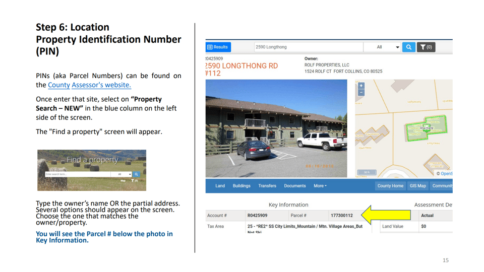 Steamboat Springs official application portal screenshot for workflow step 3