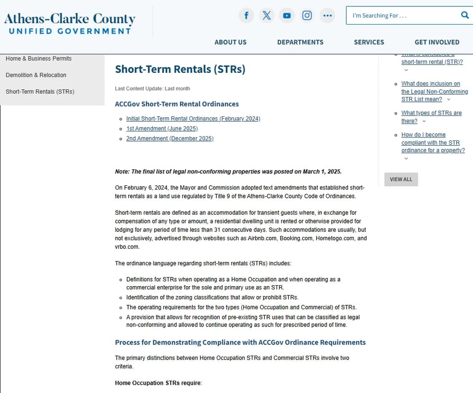 Athens-Clarke County short-term-rental approval resources
