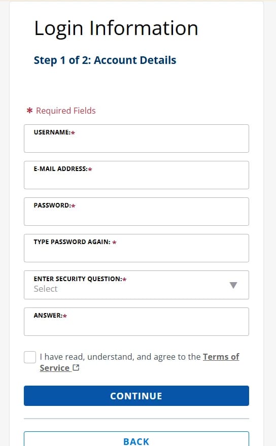 Atlanta online permitting account-details form