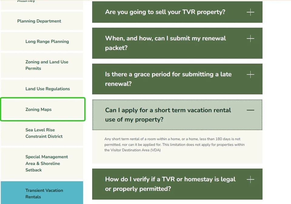 Kauai County transient-vacation-rental eligibility resources