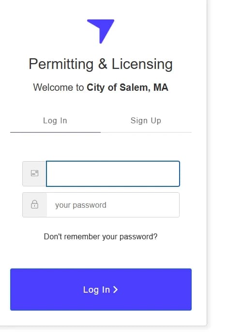 Salem registration portal sign-in page