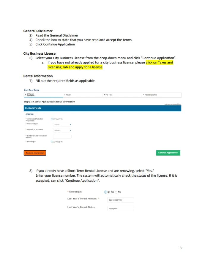 Spokane short-term-rental permit rental-information screen