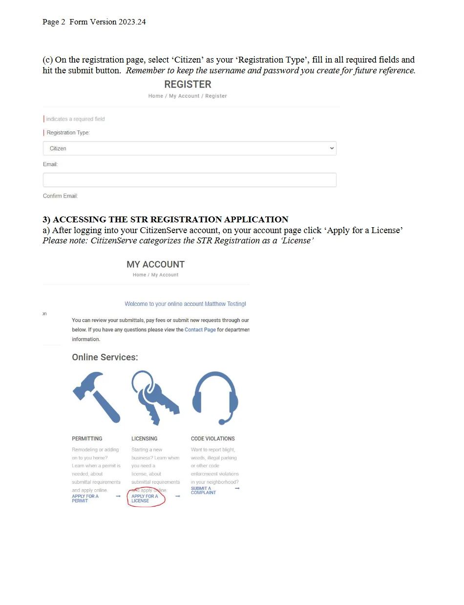 Somerville CitizenServe account creation instructions