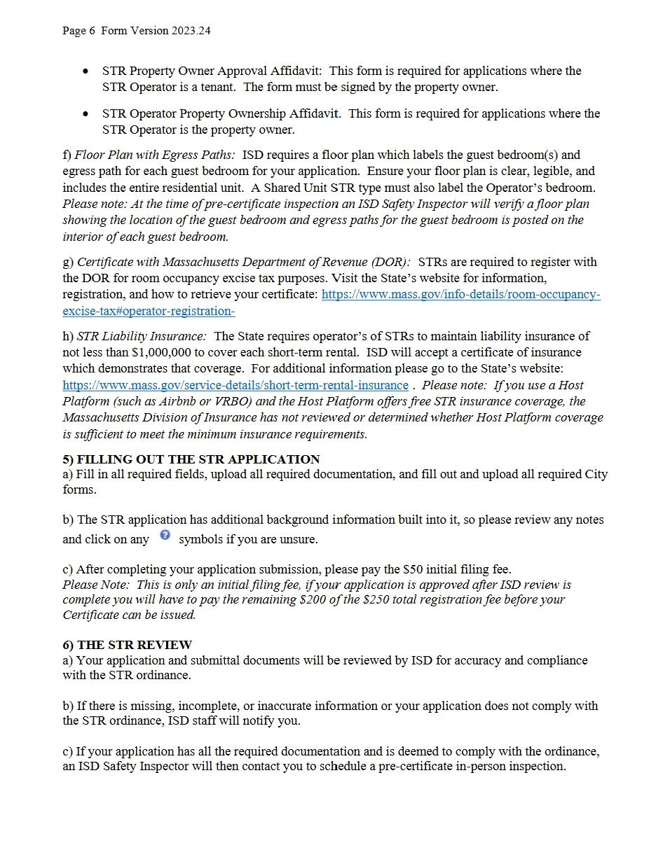 Somerville short-term-rental supporting-document checklist