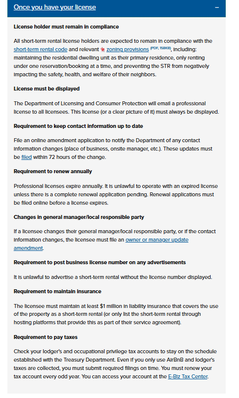 Denver short-term rental licensing guide listing requirements after license approval